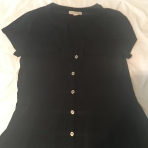 M, Dana Buchman Button Down Sublte Peplum Blouse